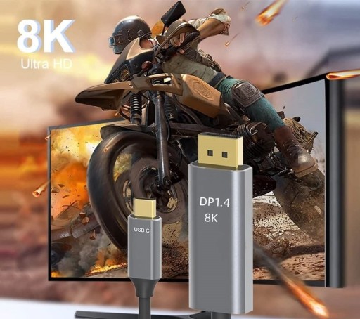 Кабель USB C — Displayport DP 1.4 8K 4K 240 Гц Mac