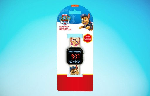 ДЕТСКИЕ ЛИЦЕНЗИОННЫЕ ЧАСЫ СО СВЕТОДИОДНЫМ ДИСПЛЕЕМ PAW PATROL КАЛЕНДАРЬ БУДИЛЬНИКА