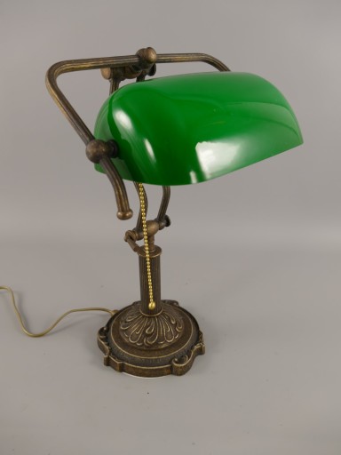 Lampa Gabinetowa Bankier 45 cm Bankierka Zielona