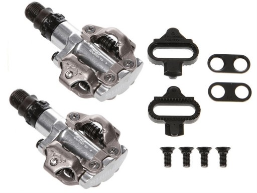 Серебряные педали Shimano SPD PD-M520 + шипы BOX PL