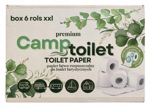 CHEMIA 20 szt CAMPTOILET DO TOALETY TURYSTYCZNEJ SASZETKI + Papier 6 rolek
