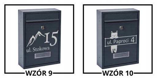 SKRZYNKA POCZTOWA NA LISTY SZARA + WZÓR NAPIS SKRZYNKA Z NAPISEM NA LISTY