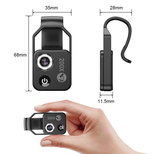 200-кратный мини-микроскоп Handy Objektiv für Smartphone-Camera Handy-Microscope