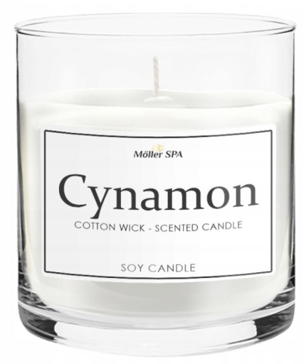 ZAPACH CYNAMON - SOJOWA ŚWIECZKA ZAPACHOWA W SZKLE