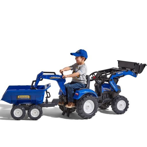 FALK TRAKTOR NEW HOLLAND na PEDAŁY PRZYCZEPA ŁYCHA