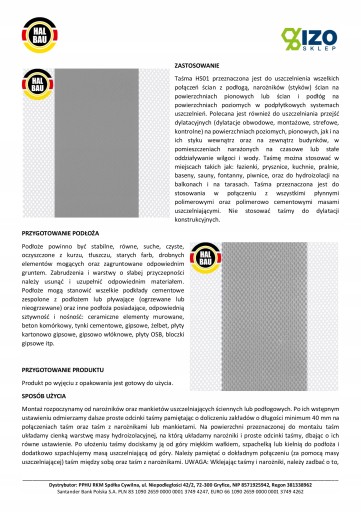 Taśma do Hydroizolacji 200mb Folii w płynie HS01