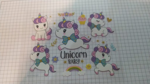 MGJ МАЛЕНЬКАЯ ЛИСТОВАЯ ТЕРМОНАКЛЕЙКА НАНЕСЕНИЕ УТЮГОМ UNICORN BABY J56