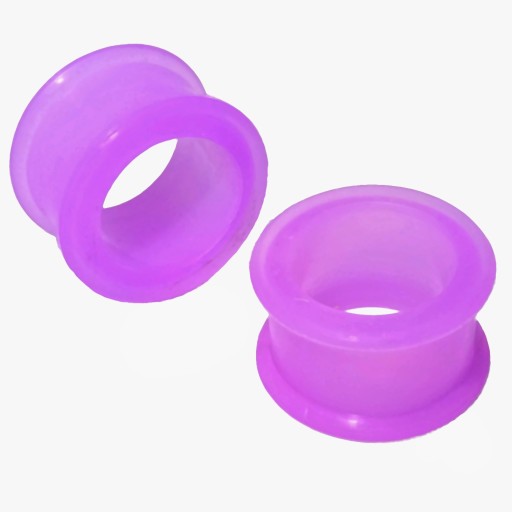 Tunel Silikonowy Piercing Do Uszu Fioletowy 4mm