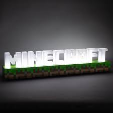 ЛАМПА ЛОГОТИПА MINECRAFT для ИГРОКОВ, большая лицензия 41,2 см