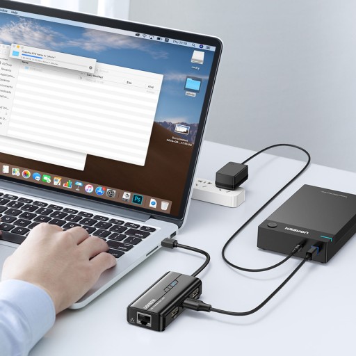 СЕТЕВОЙ АДАПТЕР UGREEN ETHERNET-ХАБ USB — RJ45 10/100 Мбит/с / 3 порта USB 2.0
