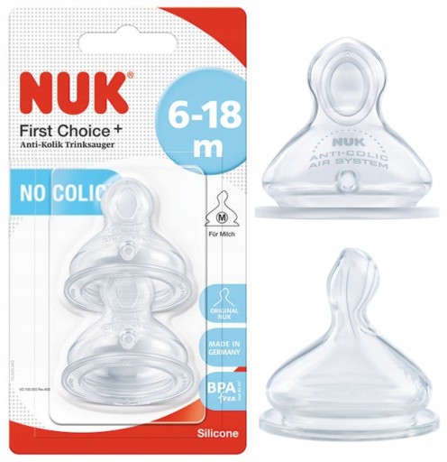 Силиконовая соска NUK First Choice+ 2 шт. 6-18 м. М