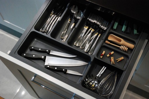 Wkład na sztućce organizer do szuflady 530x490mm grafit