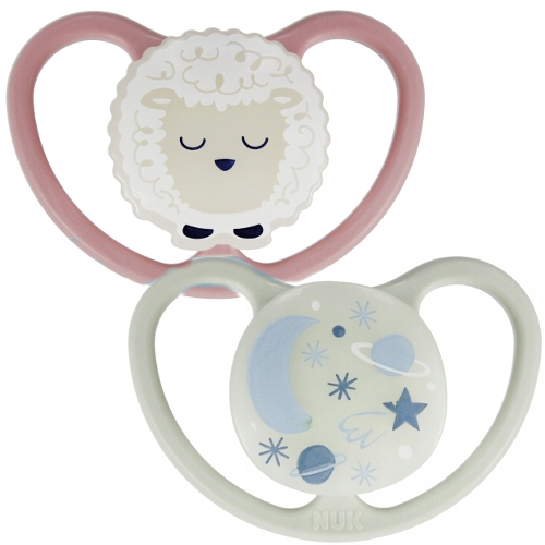 Силиконовая соска NUK SPACE NIGHT, светящаяся, 6-18 м