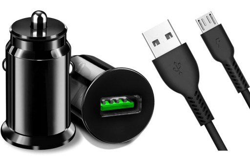 Быстрое автомобильное зарядное устройство USB + кабель micro USB