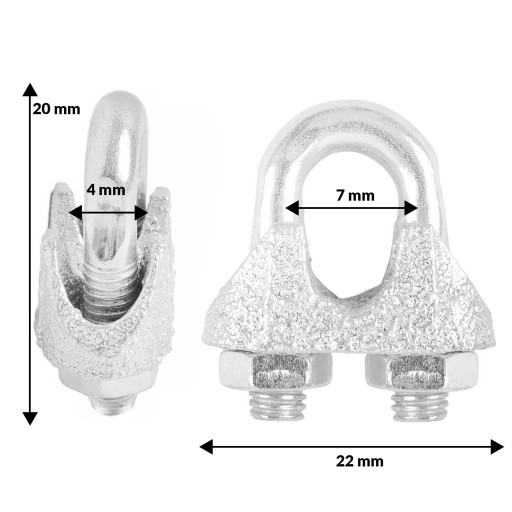10x ZACISK LINOWY KABŁĄKOWY DO LIN OCYNKOWANY 5mm