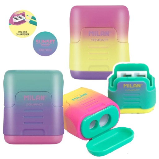 Двойная точилка Pastel COMPACT SUNSET MILAN с контейнером