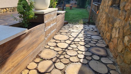 Plastry Drewniane - Betonowe Drewno - Ozdobne, na ścieżkę, do ogrodu