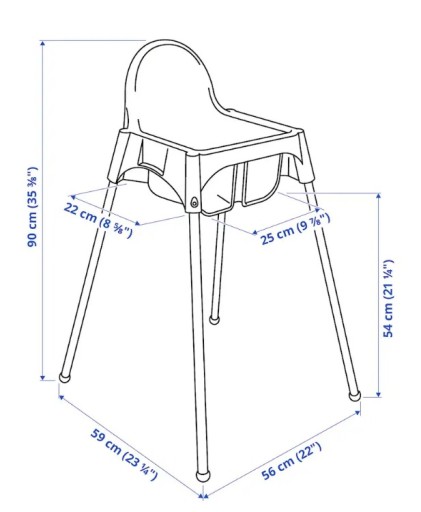 Детский стульчик, белый/серебристый АНТИЛОП Ikea