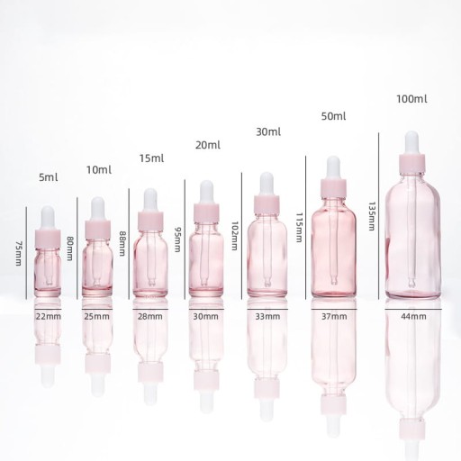 Butelka szklana z pipetą JASNY RÓŻ 20ml