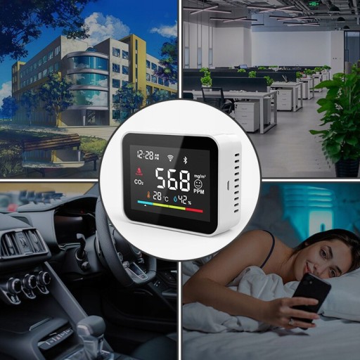 Датчик CO2 TUYA Измеритель углекислого газа, термометр, измеритель влажности WIFI