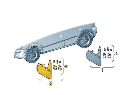 ЗАСЛОНКИ ПЕРЕДНИЕ VW PASSAT B8 ОРИГИНАЛ 3G0075111