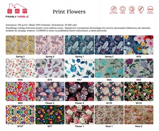 Комплект мебели для гостиной Ari Print, диван, кресла, пуфы Family Furniture mobile