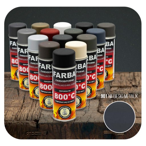 Farba ŻAROODPORNA spray żaroodporny 400ml Hansa NIEBIESKI METALIK 800°