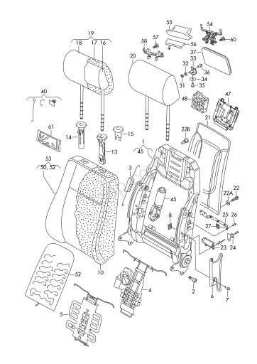 КРЫШКА ПОДГОЛОВНИКА СИДЕНИЯ VW PHAETON 3D0882311
