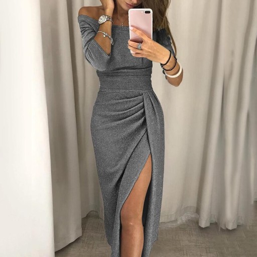 Вечернее платье с открытыми плечами - 5XL.