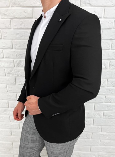 Czarna marynarka meska casual Stylovy H83 - 54