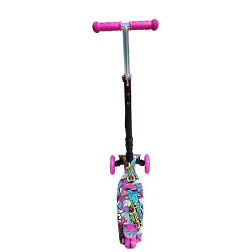 Складной трехколесный самокат Pepita — светодиодные колеса #розовый