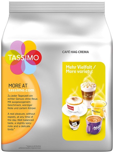 TASSIMO Jacobs Cafe HAG Crema капсулы БЕЗ КОФЕИНА