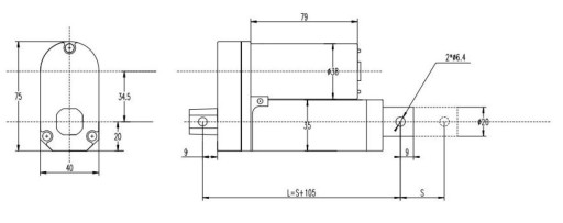 SIŁOWNIK ELEKTRYCZNY 12V SILNIK LINIOWY 200mm 600N