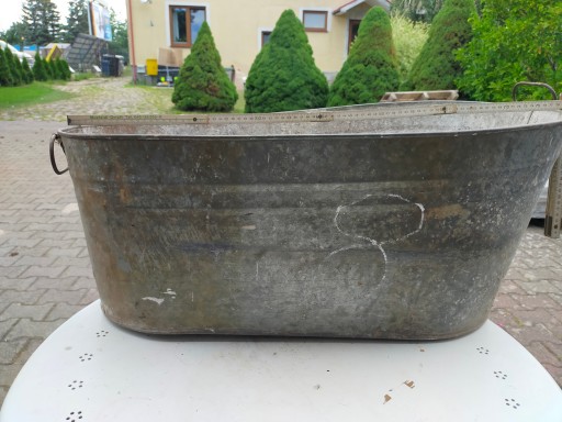 Balia stara wanna ocynk ocynkowana vintage BOHO