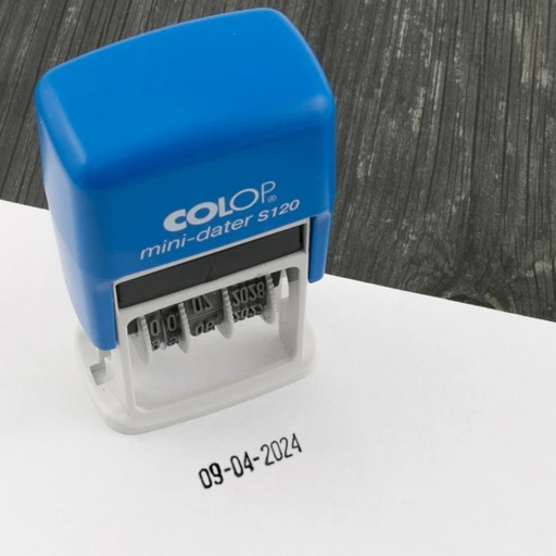 ШТАМП ДАТА ШТАМП COLOP S120 НОМЕР ДАТЫ ДАТА ДЕНЬ МЕСЯЦ ГОД СИНИЙ