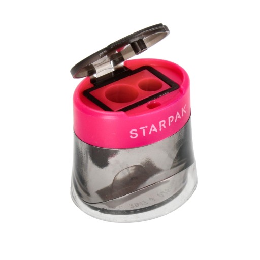 ДВОЙНАЯ ТОЧИЛКА STARPAK С РОЗОВЫМ КОНТЕЙНЕРОМ