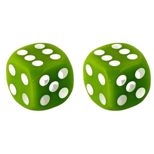 Набор из 2 кубиков K6 RPG Six -Wing Green Bone 1,6 см