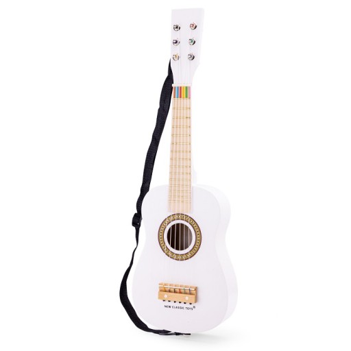NEW CLASSIC TOYS GITARA DREWNIANA BIAŁA