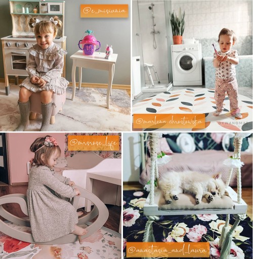Dla dzieci dywanik pod fotel Tropikalny patchwork
