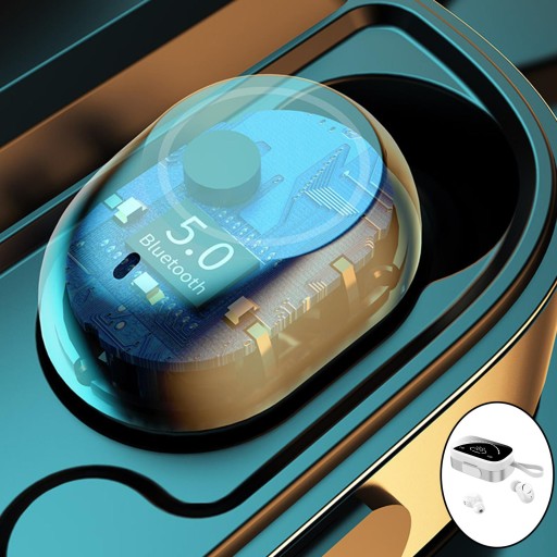 Bluetooth-гарнитура 5.1 с микрофоном и светодиодным экраном Smart Touch Wide K2S, белая