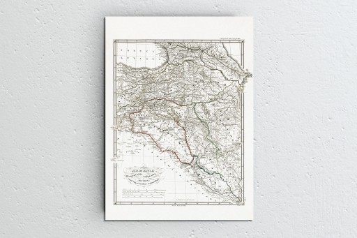 Stara Mapa Armenii, Mezopotamii, Babilonii i Assyrii - 1875 - 100x70
