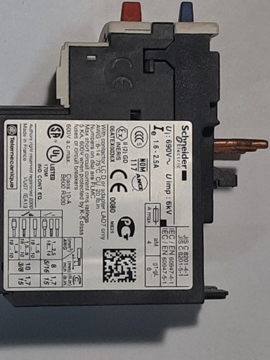 Schneider LRD07 1,6-2,5A Przekaźnik termiczny