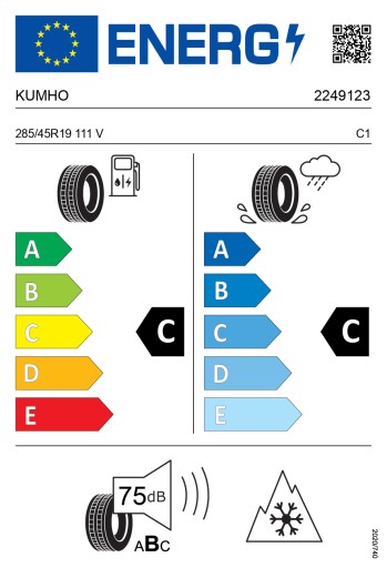 1x KUMHO 285/45R19 111V XL FR WinterCraft SUV WS71 зима