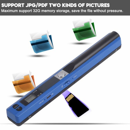 Ручной сканер Портативный сканер USB-ручка-сканер Сканирование A4 JPG/PDF USB 2.0 B