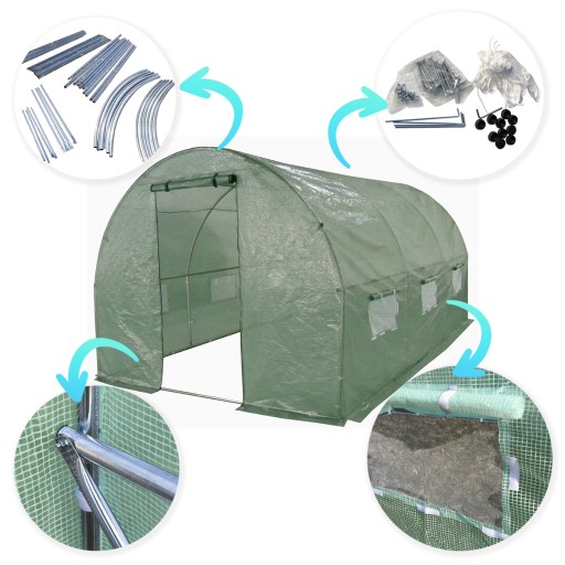 Tunel Foliowy Szklarnia 2x3m Premium Rurka 25⌀ + 34pkt System Nawadniania