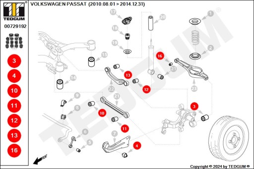 AUDI SEAT SKODA VW КОМПЛЕКТ ВТУЛОК ЗАДНЕЙ ПОДВЕСКИ