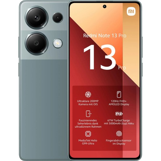 Смартфон Xiaomi Redmi Note 13 Pro 4G 12/512 ГБ LTE AMOLED Forest Green