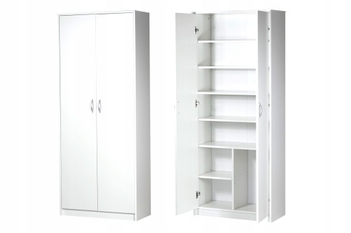 БЕЛЫЙ ШКАФ ЗАКРЫТЫЙ КНИЖНЫЙ ШКАФ LOREN 74 x 35 x 180 СМ