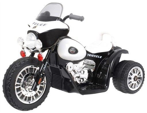 stabilny dziecięcy motorek CHOPPER na akumulator POLICE + tablica IMIĘ