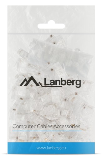 РАЗЪЕМ 100X РАЗЪЕМ RJ45 РАЗЪЕМ 8P8C UTP КАТ.6 С НАПРАВЛЯЮЩЕЙ LANBERG